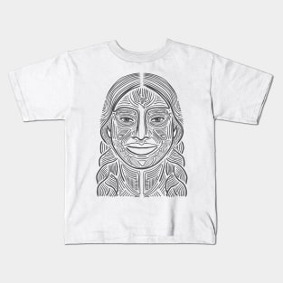 Indigenous woman hand drawn illustration Kids T-Shirt